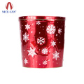 High quality round shape Santa candy packaging tin can christmas metal box